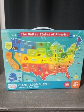 Giant Floor Puzzle - The United States of America (Blue)